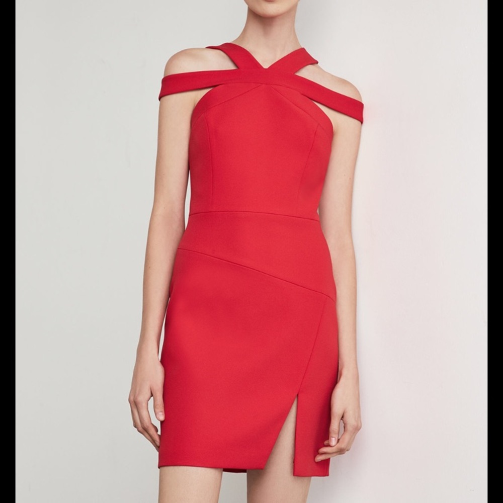BCBGMAXAZARIA Strappy Cutout Sheat Dress